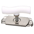 Gripvi adjustable jar opener, white handle and stainless steel clamp